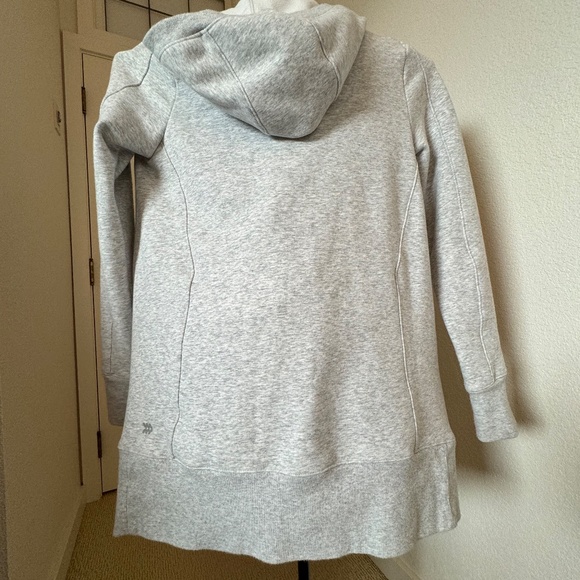 Extra long gray zip hoodie - Picture 3 of 8